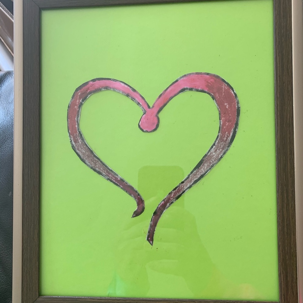 Original art work Reverse ombré heart